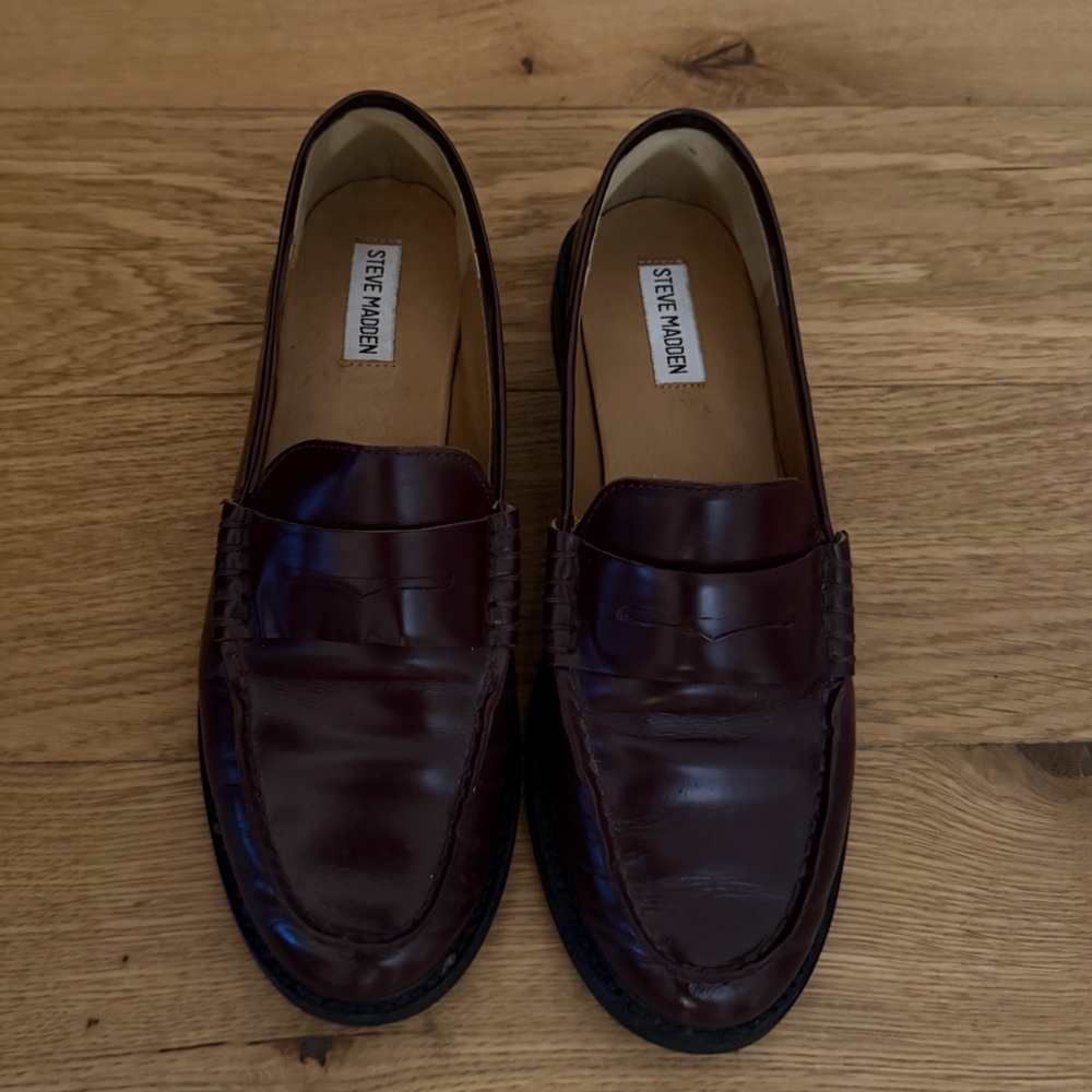 Steve Madden Women’s Madison Maroon Slip-On Loafers